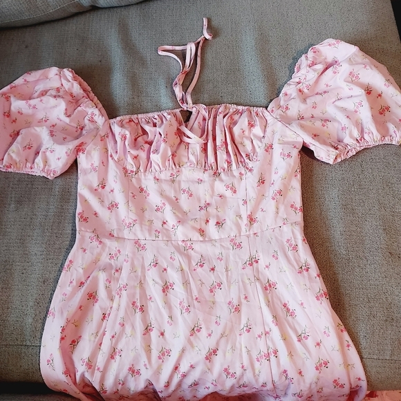 KUTUMAI Puff Sleeve Floral Long Dress - Picture 9 of 10